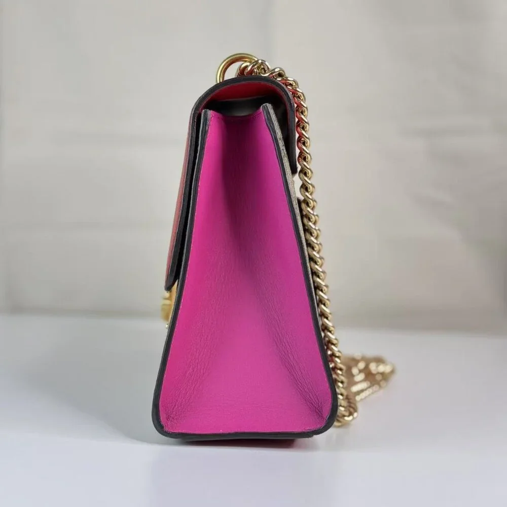 Gucci Red Padlock Shoulder Bag GG Coated Canvas and leather